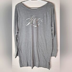 Victoria's Secret gray long sleeve medium shirt with love print